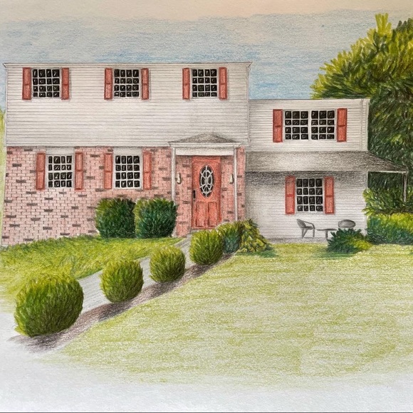 Home Illustration Home Portrait Real Estate custom and personalized hand drawn